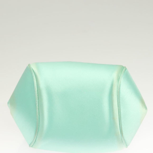 TIFFANY&Co. Hand Bag Satin Green Gold Auth 130898