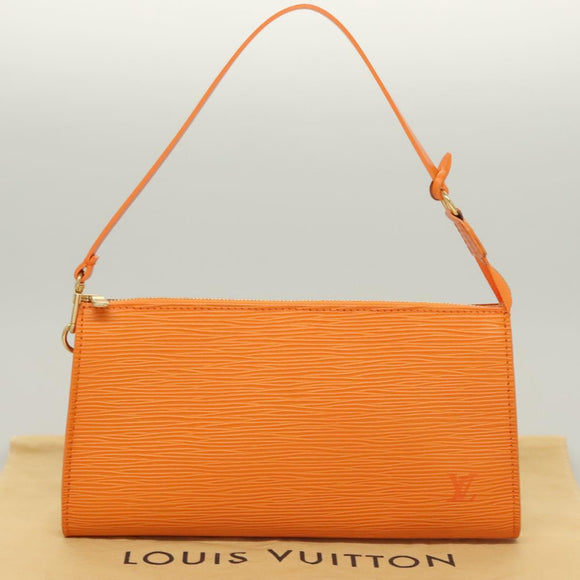 LOUIS VUITTON Epi Pochette Accessoires Pouch Orange Mandarin M5294H Auth 130901V