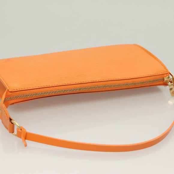 LOUIS VUITTON Epi Pochette Accessoires Pouch Orange Mandarin M5294H Auth 130901V