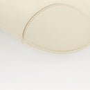 Salvatore Ferragamo Gancini Shoulder Bag Leather White Silver Auth 130905-15