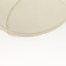 Salvatore Ferragamo Gancini Shoulder Bag Leather White Silver Auth 130905-17