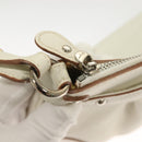 Salvatore Ferragamo Gancini Shoulder Bag Leather White Silver Auth 130905-10