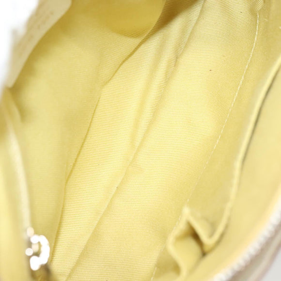 Salvatore Ferragamo Gancini Shoulder Bag Leather White Silver Auth 130905