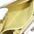 Salvatore Ferragamo Gancini Shoulder Bag Leather White Silver Auth 130905-21