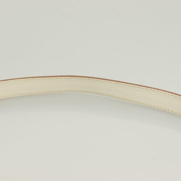 Salvatore Ferragamo Gancini Shoulder Bag Leather White Silver Auth 130905