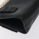 Salvatore Ferragamo Chain Vala Shoulder Bag Leather Black Gold Auth 130906-8