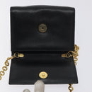 Salvatore Ferragamo Chain Vala Shoulder Bag Leather Black Gold Auth 130906-10