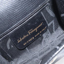 Salvatore Ferragamo Chain Vala Shoulder Bag Leather Black Gold Auth 130906-12