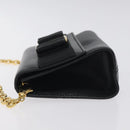 Salvatore Ferragamo Chain Vala Shoulder Bag Leather Black Gold Auth 130906-4