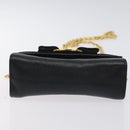Salvatore Ferragamo Chain Vala Shoulder Bag Leather Black Gold Auth 130906-5