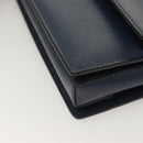 Salvatore Ferragamo Vala Chain Shoulder Bag Leather Navy Gold Auth 130907-15