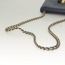 Salvatore Ferragamo Vala Chain Shoulder Bag Leather Navy Gold Auth 130907-7