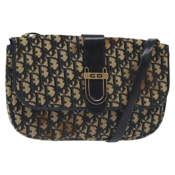 Christian Dior Trotter Canvas Shoulder Bag Navy Auth 130909