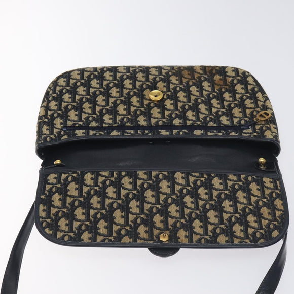 Christian Dior Trotter Canvas Shoulder Bag Navy Auth 130909