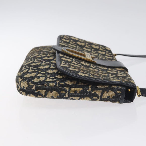 Christian Dior Trotter Canvas Shoulder Bag Navy Auth 130909