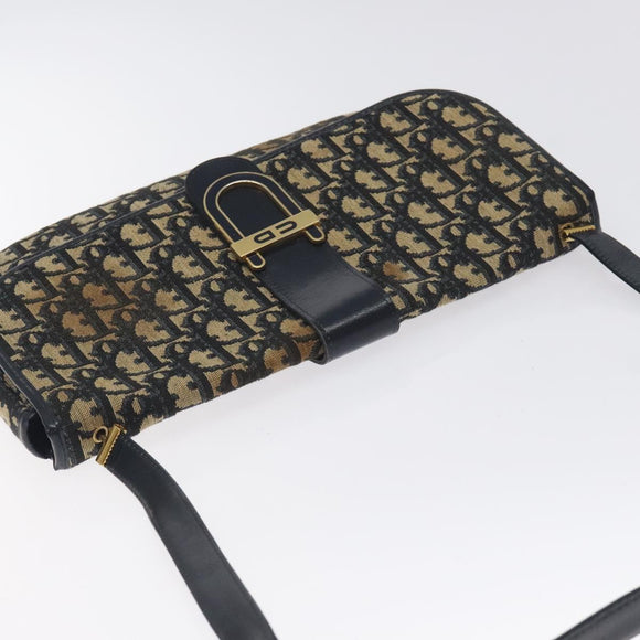 Christian Dior Trotter Canvas Shoulder Bag Navy Auth 130909
