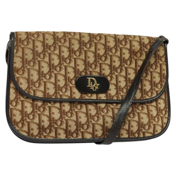 Christian Dior Trotter Canvas Shoulder Bag Brown Auth 130910