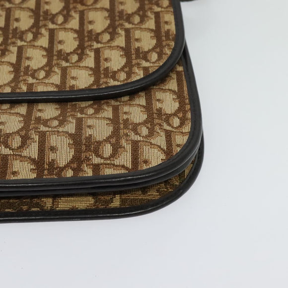 Christian Dior Trotter Canvas Shoulder Bag Brown Auth 130910