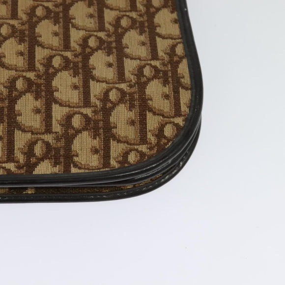 Christian Dior Trotter Canvas Shoulder Bag Brown Auth 130910