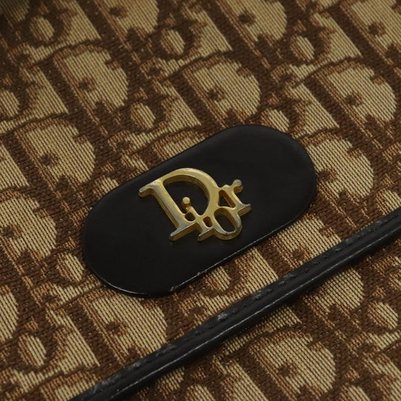Christian Dior Trotter Canvas Shoulder Bag Brown Auth 130910