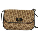 Christian Dior Trotter Canvas Shoulder Bag Brown Auth 130910-2