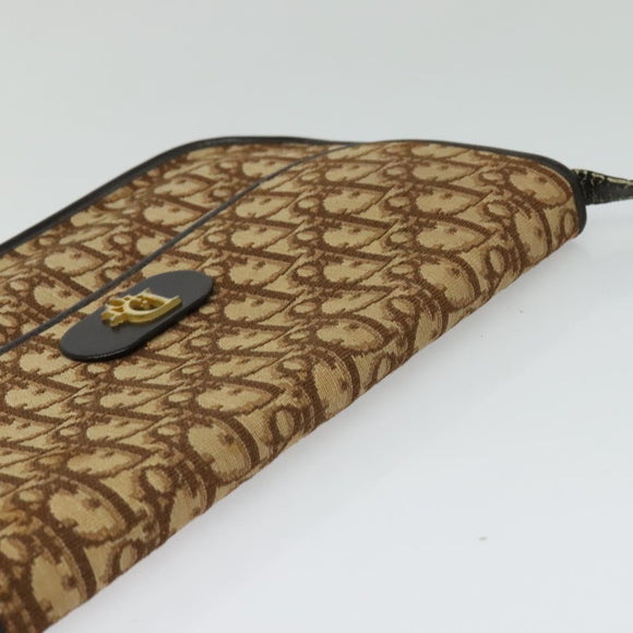 Christian Dior Trotter Canvas Shoulder Bag Brown Auth 130910