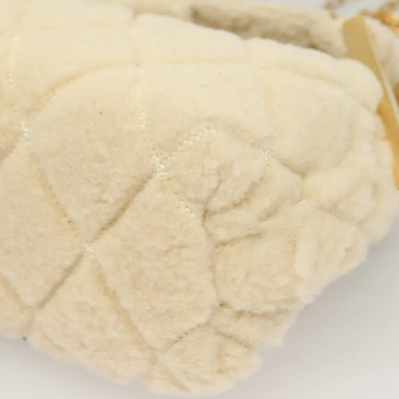 BURBERRY Mini Peg Hand Bag Mouton 2way Beige Gold Auth 130913