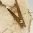 BURBERRY Mini Peg Hand Bag Mouton 2way Beige Gold Auth 130913-20