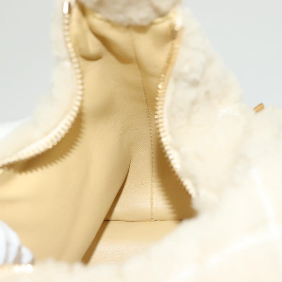 BURBERRY Mini Peg Hand Bag Mouton 2way Beige Gold Auth 130913