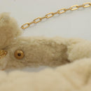 BURBERRY Mini Peg Hand Bag Mouton 2way Beige Gold Auth 130913-14