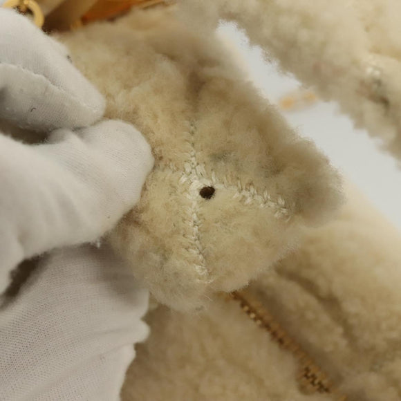 BURBERRY Mini Peg Hand Bag Mouton 2way Beige Gold Auth 130913