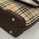 BURBERRY Nova Check Shoulder Bag Canvas Beige Auth 130914-14