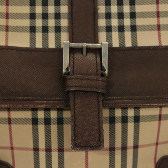 BURBERRY Nova Check Shoulder Bag Canvas Beige Auth 130914