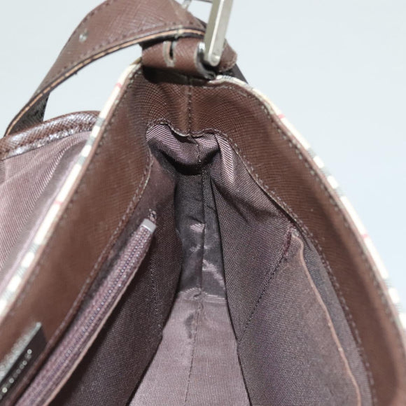 BURBERRY Nova Check Shoulder Bag Canvas Beige Auth 130914