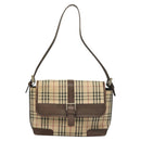 BURBERRY Nova Check Shoulder Bag Canvas Beige Auth 130914-13