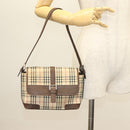 BURBERRY Nova Check Shoulder Bag Canvas Beige Auth 130914-21