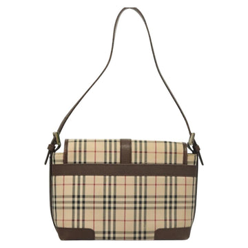BURBERRY Nova Check Shoulder Bag Canvas Beige Auth 130914 - 0