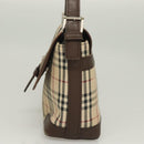 BURBERRY Nova Check Shoulder Bag Canvas Beige Auth 130914-3