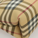 BURBERRY Nova Check Hand Bag PVC Beige Auth 130916-10