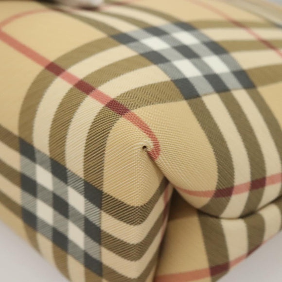 BURBERRY Nova Check Hand Bag PVC Beige Auth 130916