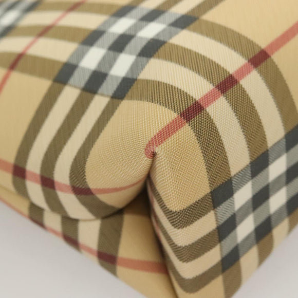 BURBERRY Nova Check Hand Bag PVC Beige Auth 130916