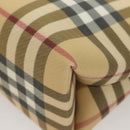BURBERRY Nova Check Hand Bag PVC Beige Auth 130916-13