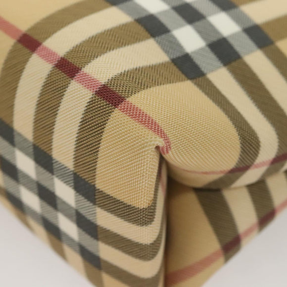 BURBERRY Nova Check Hand Bag PVC Beige Auth 130916