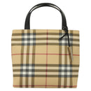 BURBERRY Nova Check Hand Bag PVC Beige Auth 130916-2