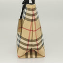 BURBERRY Nova Check Hand Bag PVC Beige Auth 130916-4