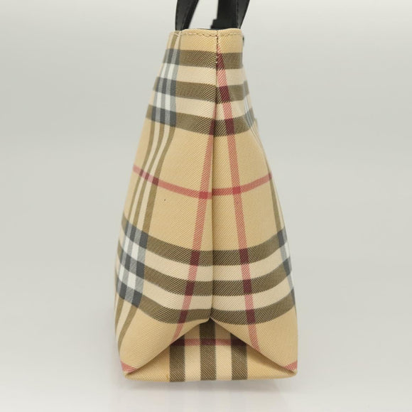 BURBERRY Nova Check Hand Bag PVC Beige Auth 130916