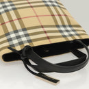 BURBERRY Nova Check Hand Bag PVC Beige Auth 130916-6