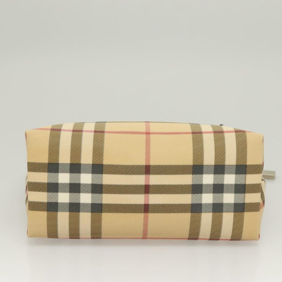 BURBERRY Nova Check Hand Bag PVC Beige Auth 130916