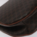 CELINE Macadam Canvas Hand Bag PVC Leather Brown Gold Auth 130918-17