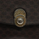 CELINE Macadam Canvas Hand Bag PVC Leather Brown Gold Auth 130918-18